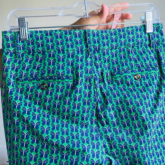 Anthropologie Green Blue Butterfly Print Trousers - Picture 8 of 9